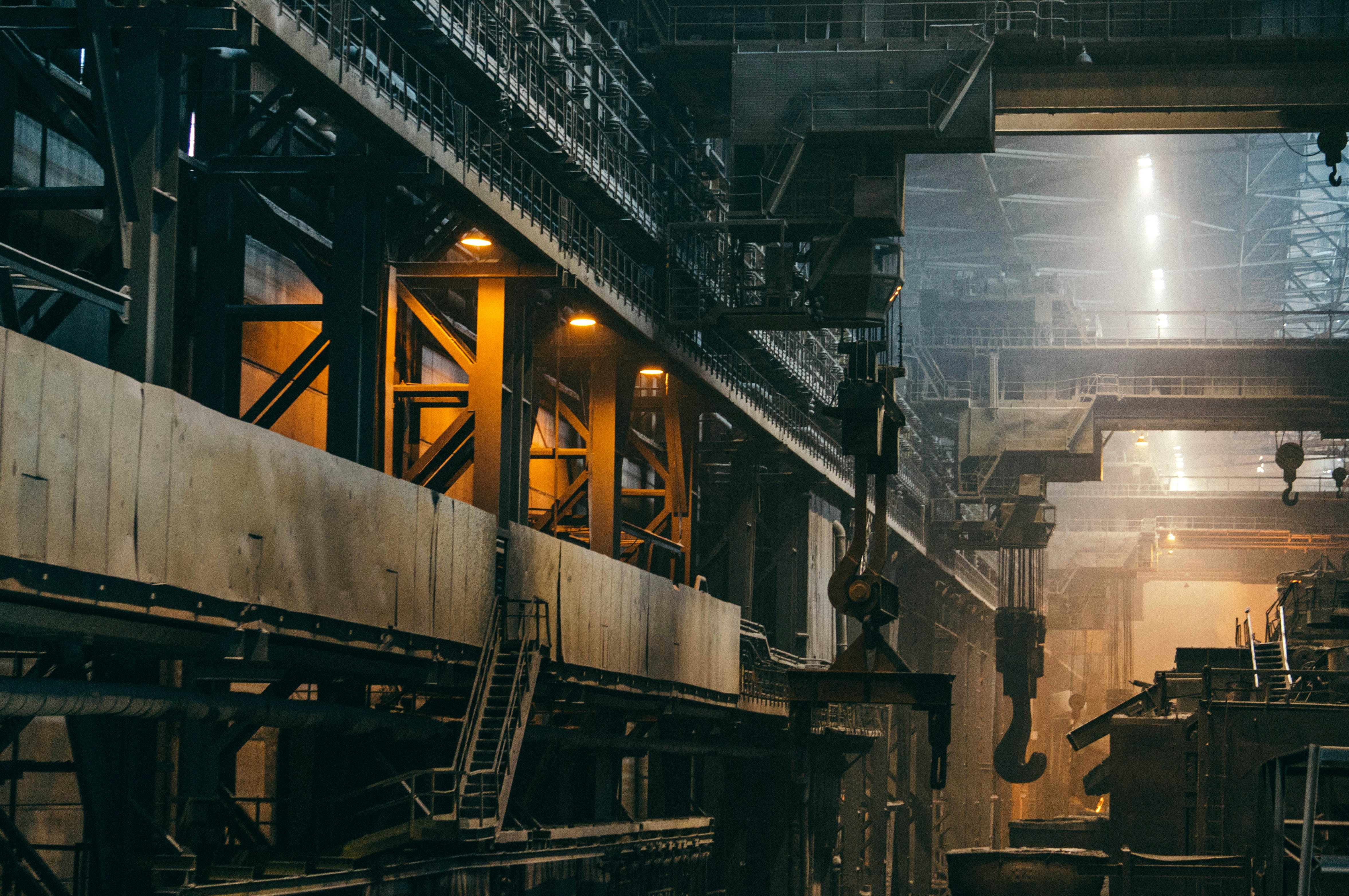 Interior of a large industrial factory